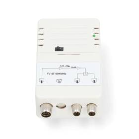Zosilňovač Nedis 25 dB, 3x IEC, ovládanie zosilnenia biely

