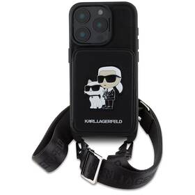 Kryt na mobil Karl Lagerfeld Saffiano Crossbody Karl and Choupette na Apple iPhone 16 Pro čierny

