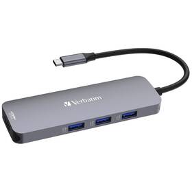 USB Hub Verbatim USB-C Pro Multiport 8 Port strieborný


