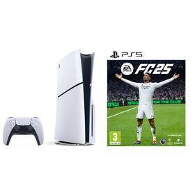 Set výrobkov Sony Herní konzole Sony PlayStation 5 (typ modelu - slim) - bílá + Hra EA Sports PlayStation 5 FC 25 
