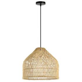 Závesné svietidlo IMMAX BOHO PELO, D40cm, E27, prírodný ratan čierne/hnedé

