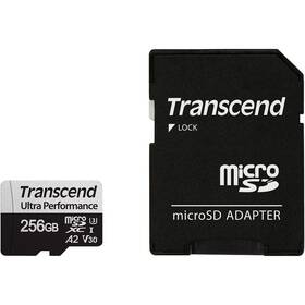 Pamäťová karta Transcend 340S microSDXC 256GB UHS-I U3 V30 A2 (160R/125W) + adapter 

