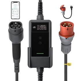 Nabíjacia stanica dé pro elektromobily 22kW s 10m kabelem, verze s CZ aplikací čierna


