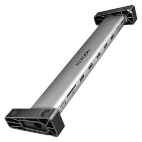 USB Hub Axagon USB-C 5Gbps LONGER 9in1 hub strieborný

