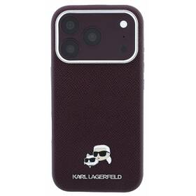 Kryt na mobil Karl Lagerfeld PU Grained Semi Wrap K&CH Heads Magsafe na Apple iPhone 18 Pro Max vínový


