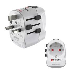Cestovný adaptér Hama Pro Light AC 30PD, 3-pól, USB-A/USB-C 30 W biely

