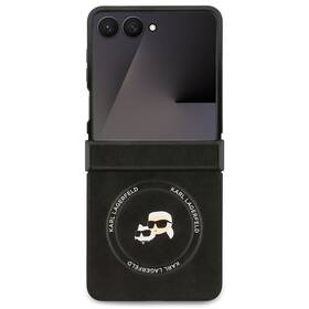 Kryt na mobil Karl Lagerfeld PU Karl and Choupette Heads Magnetic na Samsung Galaxy Z Flip 7 čierny

