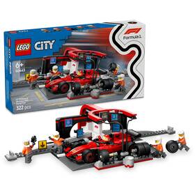 Stavebnica LEGO® City 60443 Zastávka v boxech F1® a personál s vozem Ferrari 

