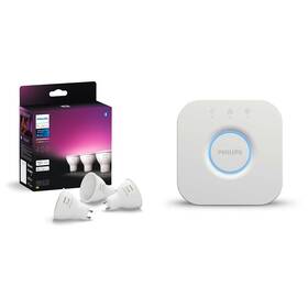 Inteligentná žiarovka Philips 4.2W, GU10, White and Color Ambiance, 3 ks + Ovládač Philips Hue Bridge 2.0 

