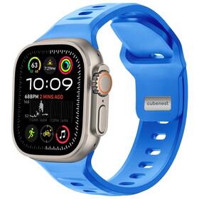 Remienok Cubenest Premium Silikon Sport na Apple Watch 42/44/45/Ultra 49 mm modrý

