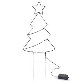 LED dekorácie Solight vonkajší vianočný stromček, 85x LED, časovač, 68cm, 3x AA 

