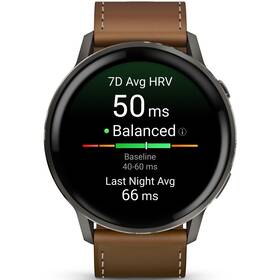 Inteligentné hodinky Garmin Venu 4 - 45 mm + kožený remienok čierne/hnedé

