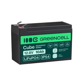 Olovený akumulátor Green Cell CUBE LiFePO4, 10Ah, 12.8V, 128Wh pre a núdzové osvetlenie, ovládacie panely čierny

