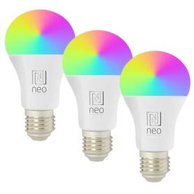 Inteligentná žiarovka IMMAX NEO LITE SMART LED E27 11W RGB+CCT farebná a biela, stmievateľná, Wi-Fi, TUYA, 3ks 

