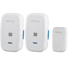 Zvonček bezdrôtový RETLUX RDB 104, 2x zvonček do siete 230V + tlačidlo biely

