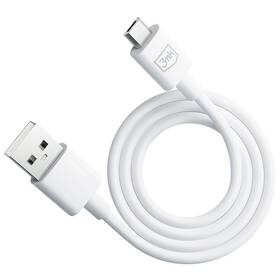 Kábel 3mk Hyper USB-A/microUSB, 2,4A, 1,2m biely

