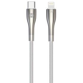 Kábel Forever Sleek USB-C/Lightning, 27 W, 1 m biely

