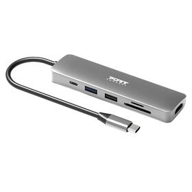 Dokovacia stanica PORT CONNECT 6v1 USB-C, 1x 4K strieborná

