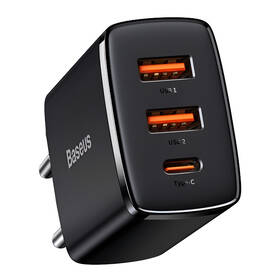  Nabíjačka do siete Baseus 2x USB-A, 1x USB-C, 30W