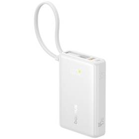 Powerbank Baseus PicoGo 10000mAh 45W s digitálnym displejom a káblom USB-C biely

