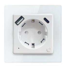 Inteligentná zásuvka IMMAX NEO SMART Nexa (typ F), 1x USB, 1x USB-C, PD 20W, Zigbee biela

