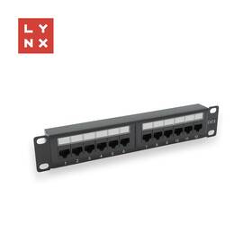 Držiak Lynx 10" patch panel 12port, UTP Cat6, 50µ, nestíněný čierny

