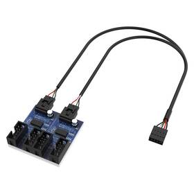 Adaptér AKASA Internal 1-to-4 USB 2.0 Splitter Hub Cable čierny

