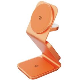 Bezdrôtová nabíjačka Cubenest SQ314 Qi2.2 3v1 s MagSafe oranžová

