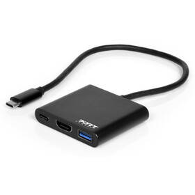 USB Hub PORT CONNECT USB-C/HDMI, USB 3.0, USB-C 60W čierny

