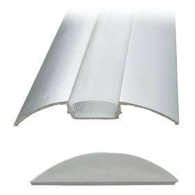 Profil Solight pre LED pásky, hliníkový, mliečny difúzor, plochý, 1m biela farba
