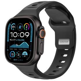 Remienok Cubenest Premium Silikon Sport na Apple Watch 42/44/45/Ultra 49 mm čierny

