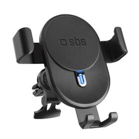 Držiak do auta SBS Gravity s bezdrôtovým nabíjaním, do mriežky, 10 W čierny

