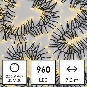 Vianočné osvetlenie EMOS 960 LED reťaz – ježko, 7,2 m, vonkajšie aj vnútorné, teplá biela 

