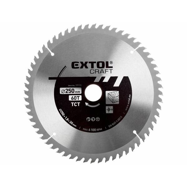 Pílový kotúč Extol Craft 19113 250x1,8x30mm, 60T 


