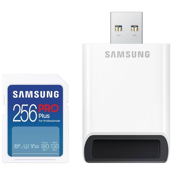Pamäťová karta Samsung 256GB UHS-I U3 (180R/130W) + USB adaptér 

