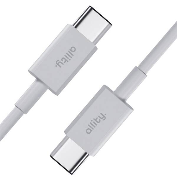 Kábel Allity AUC-03, 100W, USB-C/USB-C, 1m biely

