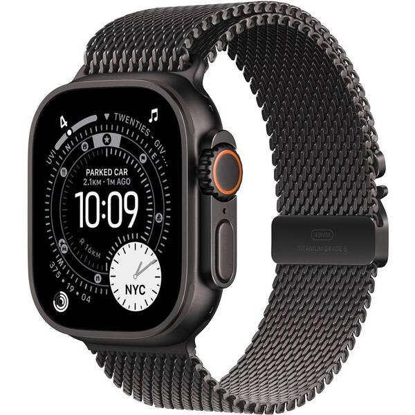 Inteligentné hodinky Apple GPS + Cellular 49mm čierny titán - čierny titánový milánsky ťah - L 

