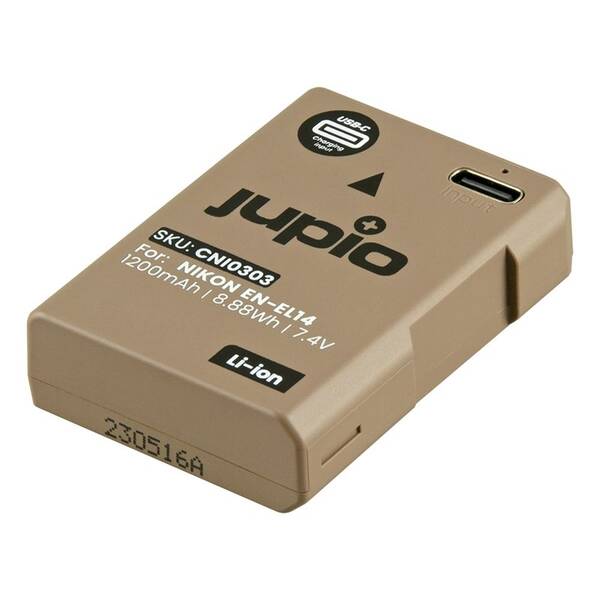 Batéria Jupio EN-EL14A ULTRA C 1200 mAh, USB-C (Nikon) hnedá

