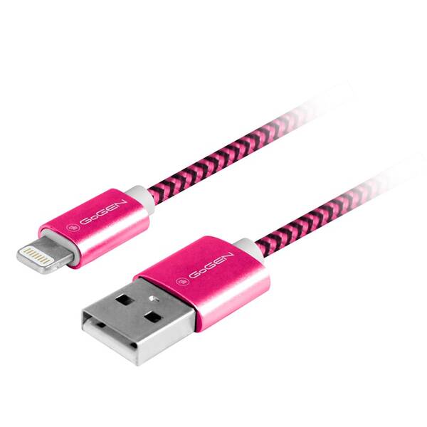 Kábel GoGEN USB / lightning, 1m, opletený fialový

