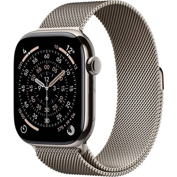 Inteligentné hodinky Apple GPS + Cellular 46mm prírodný titán - prírodný milánsky ťah - M/L 

