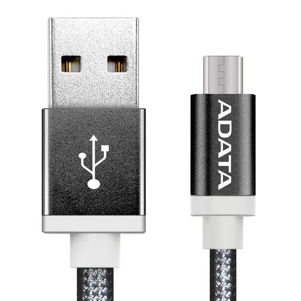 Kábel ADATA USB/micro USB, 1m, pletený čierny

