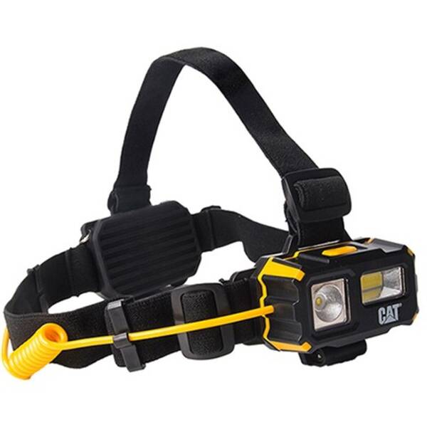 Čelovka Caterpillar CT4120, 4-funkčný COB LED, 250 lm čierna/žltá

