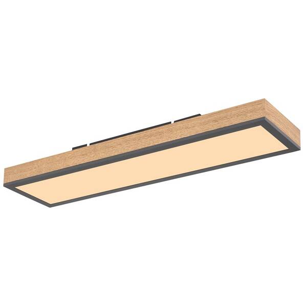 LED stropné svietidlo GLOBO Doro, obdélník, 60 cm, LED, 18W čierne/drevené

