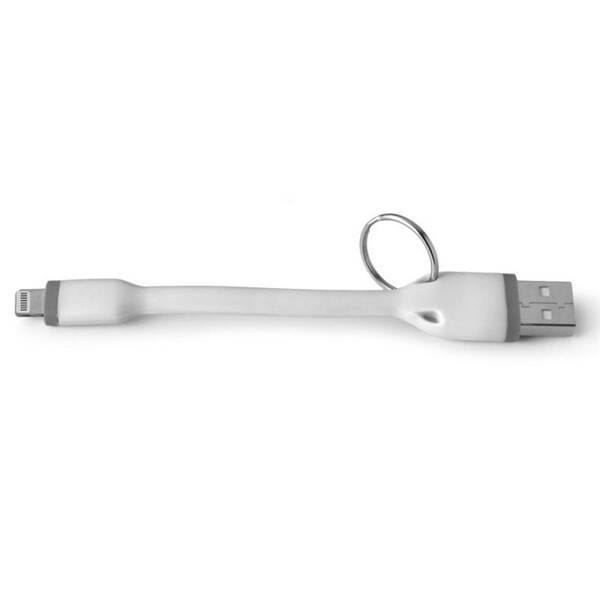 Kábel Celly USB/Lightning, přívěšek, 12 cm biely

