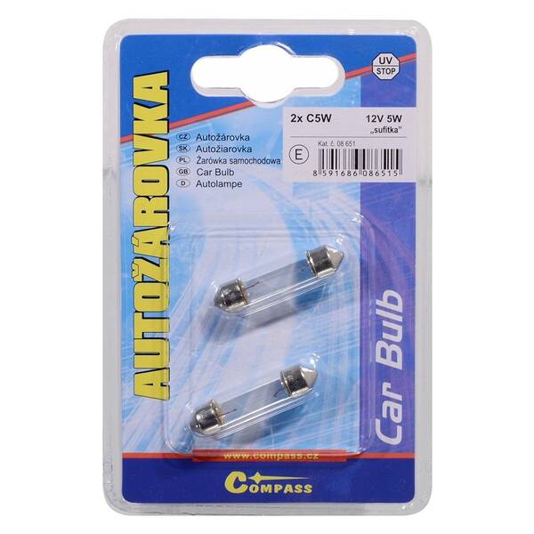 Autožiarovka Compass 08651 12V C5W 5W sufit  (2 ks) 

