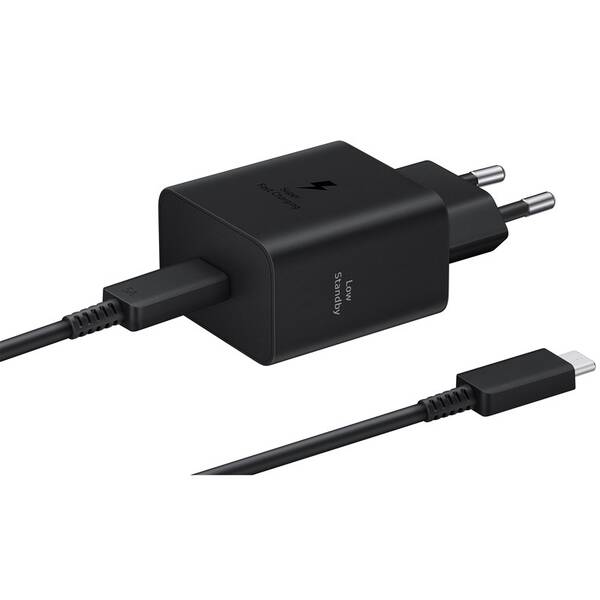 Nabíjačka do siete Samsung USB-C, s funkciou Fast Charge 45W + kábel USB-C čierna

