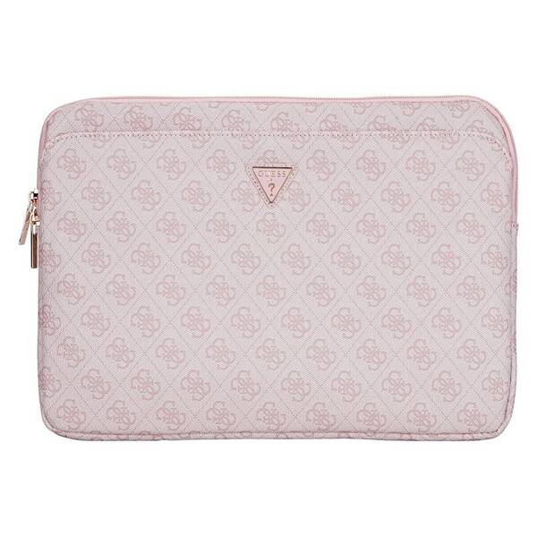 Puzdro na notebook Guess PU 4G Triangle Logo 14" ružové

