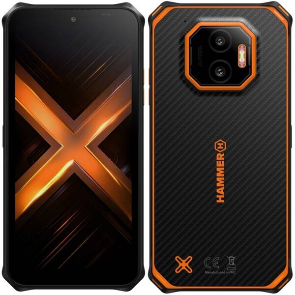 Mobilný telefón myPhone Hammer Energy X2 6 GB / 128 GB čierny/oranžový

