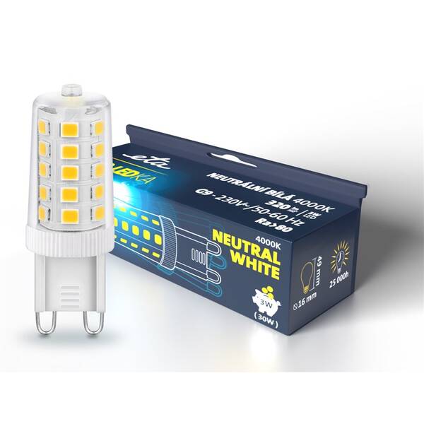 LED žiarovka ETA EKO LEDka bodová 3W, G9, neutrálna biela 

