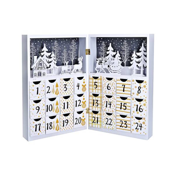 LED dekorácie Solight adventný kalendár - kniha, 8x LED, 40x30cm, 2x AAA 

